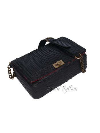 Snakeskin purse black matt CL-92