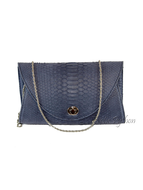 Python skin crossbody bag blue matt CL-13