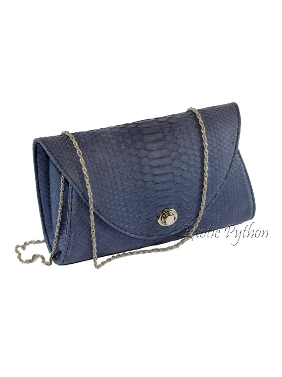 Python skin crossbody bag blue matt CL-13