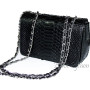 Snakeskin crossbody bag black glossy CL-4