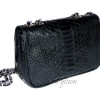 Snakeskin crossbody bag black glossy CL-4