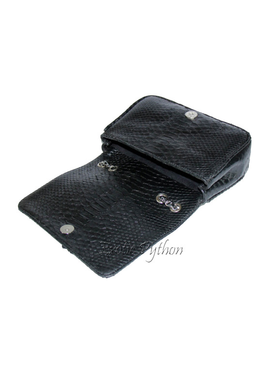 Snakeskin crossbody bag black glossy CL-4