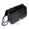 Snakeskin crossbody bag black glossy CL-4