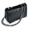 Snakeskin crossbody bag black glossy CL-4