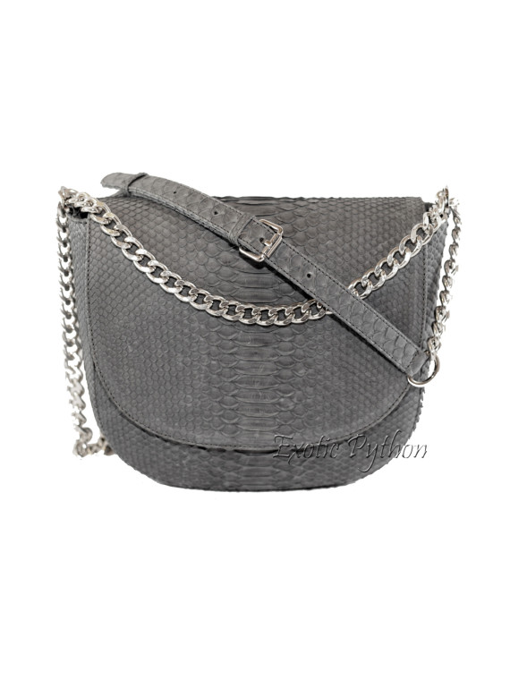 Snakeskin crossbody bag grey matt CL-32