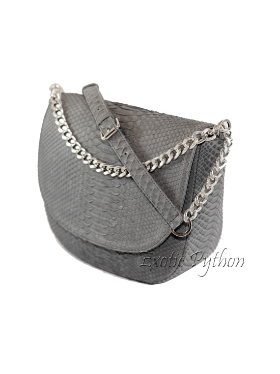 Snakeskin crossbody bag grey matt CL-32