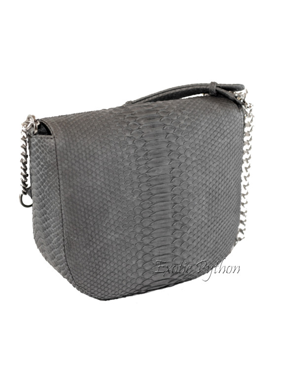 Snakeskin crossbody bag grey matt CL-32