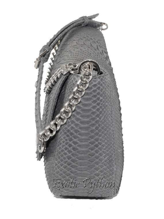 Snakeskin crossbody bag grey matt CL-32