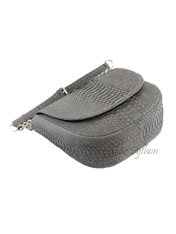 Snakeskin crossbody bag grey matt CL-32