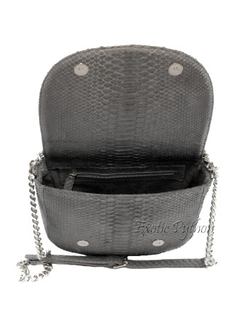 Snakeskin crossbody bag grey matt CL-32