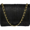 Snakeskin crossbody bag classic black matt CL-28