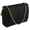 Snakeskin crossbody bag classic black matt CL-28