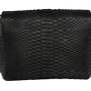 Snakeskin crossbody bag classic black matt CL-28