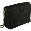 Snakeskin crossbody bag classic black matt CL-28