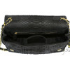 Snakeskin crossbody bag classic black matt CL-28