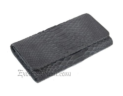 Genuine snakeskin purse grey matt WA-9
