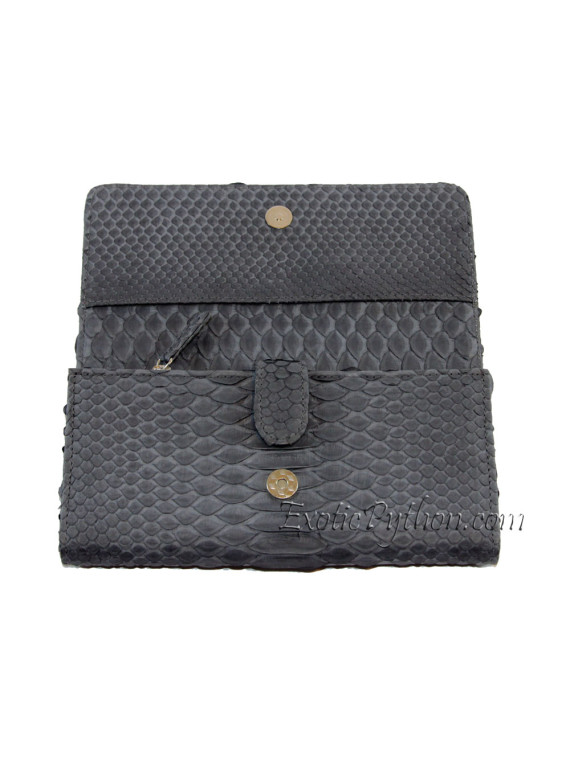 Genuine snakeskin purse grey matt WA-9