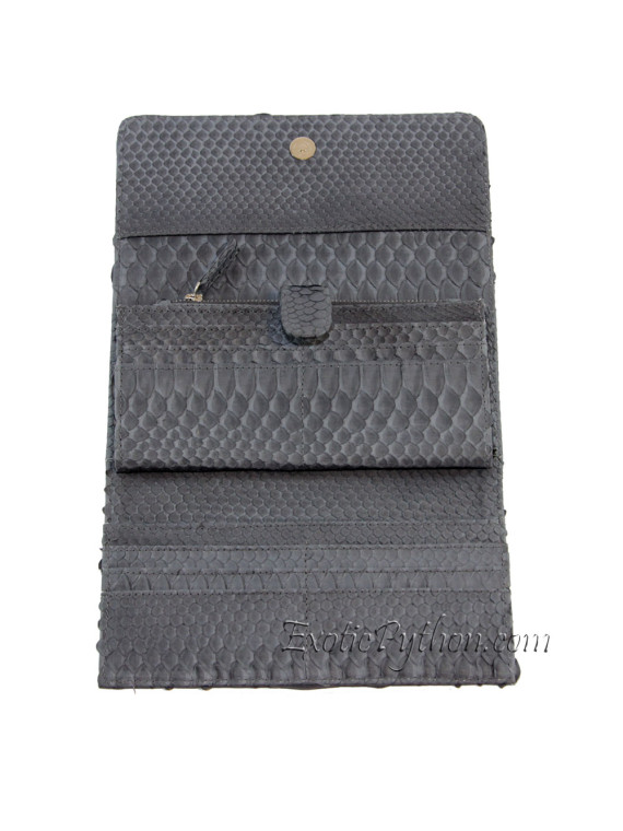 Genuine snakeskin purse grey matt WA-9