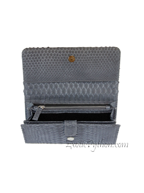 Genuine snakeskin purse grey matt WA-9