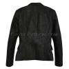 Snake leather jacket black matt JK-34