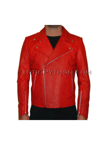 Mens snakeskin jacket red matt JK-27