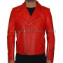 Mens snakeskin jacket red matt JK-27