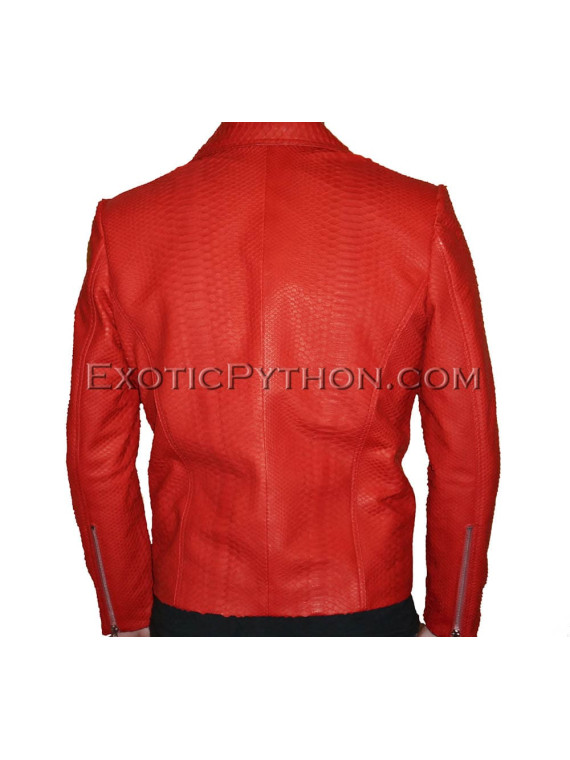 Mens snakeskin jacket red matt JK-27