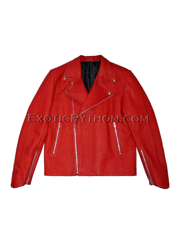 Mens snakeskin jacket red matt JK-27