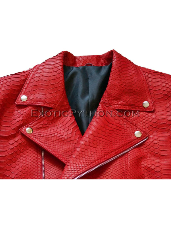 Mens snakeskin jacket red matt JK-27