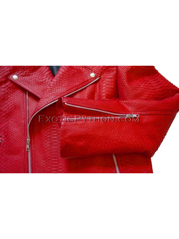 Mens snakeskin jacket red matt JK-27