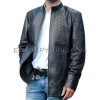 Snakeskin jacket black shiny JK-37