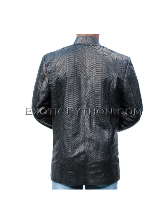 Snakeskin jacket black shiny JK-37