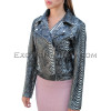 Python jacket black & white shiny JK-35