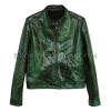 Snakeskin jacket emerald shiny  JK-32