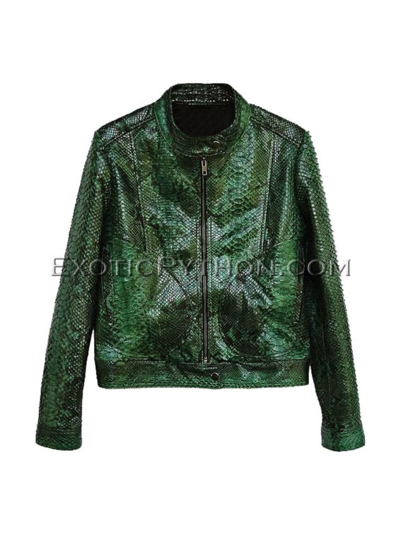 Snakeskin jacket emerald shiny  JK-32