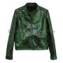 Snakeskin jacket emerald shiny  JK-32