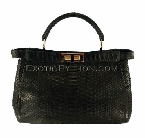 Black python bag BG-222