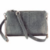 Snakeskin crossbody bag grey shiny BG-224