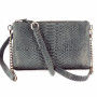 Snakeskin crossbody bag grey shiny BG-224