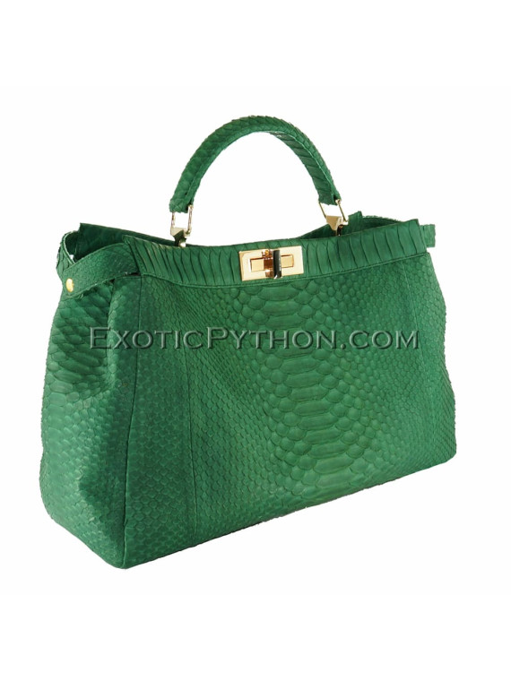 Snakeskin bag green matt BG-215