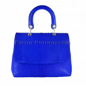 Snakeskin handbag bright blue matt BG-220