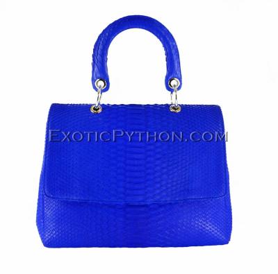 Snakeskin handbag bright blue matt BG-220