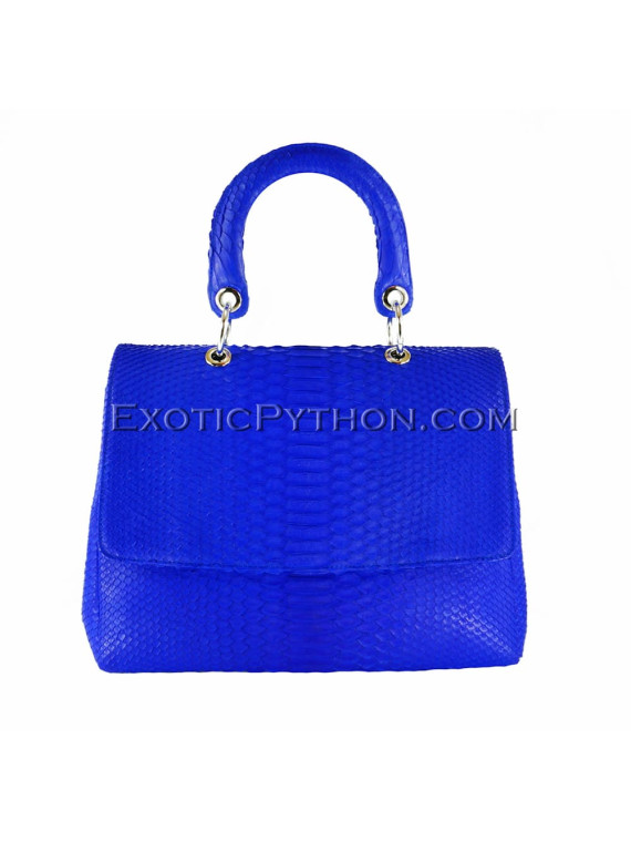 Snakeskin handbag bright blue matt BG-220