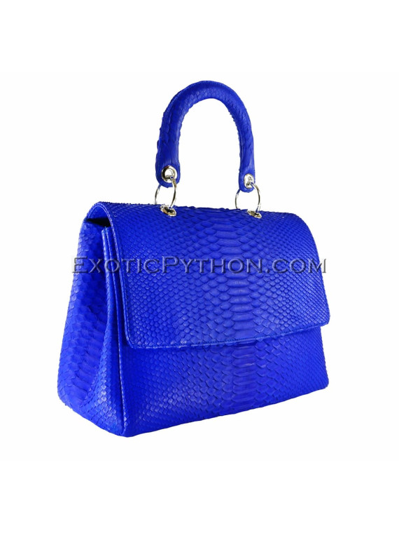 Snakeskin handbag bright blue matt BG-220