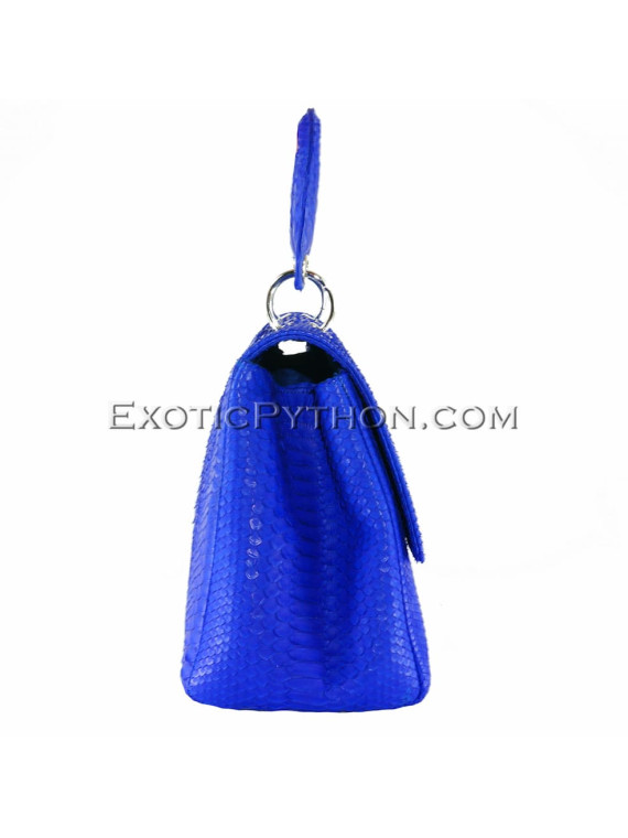 Snakeskin handbag bright blue matt BG-220