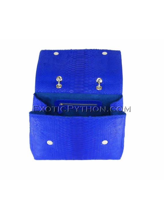 Snakeskin handbag bright blue matt BG-220