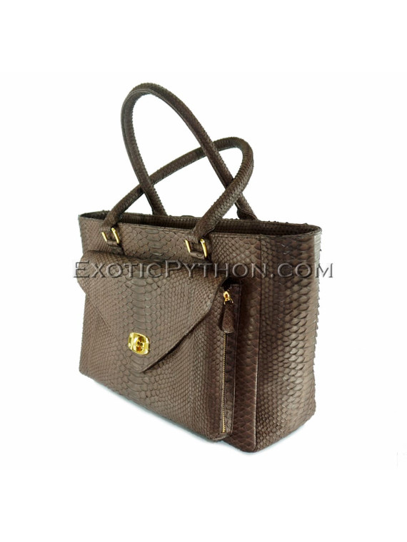 Python bag brown shiny BG-225