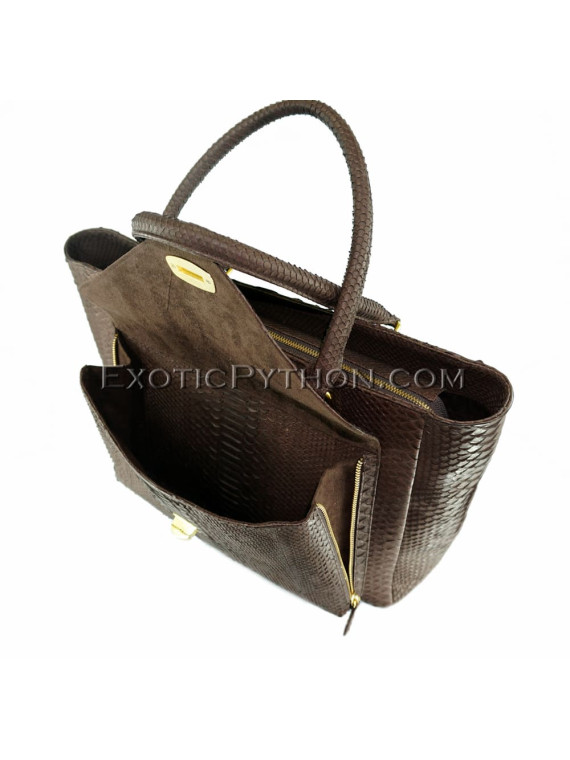 Python bag brown shiny BG-225