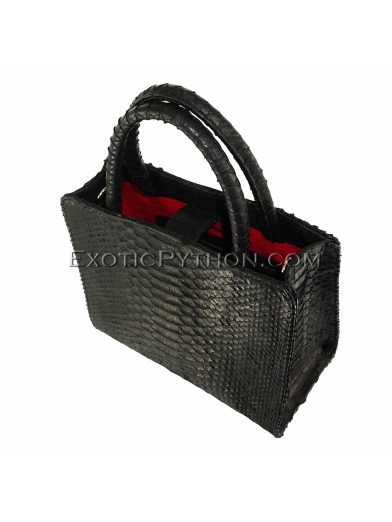 Python handbag classic black matte bg-213