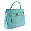 Snakeskin handbag light blue matt BG-217